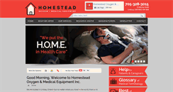 Desktop Screenshot of homesteadoxygen.ca